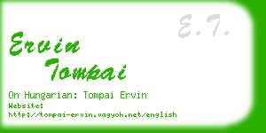 ervin tompai business card